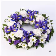 Wreath Blue and White 14 inches
