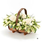 Cream and White Basket - 12 Inches