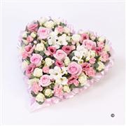Pastel Heart In Pink and White - 16 Inches