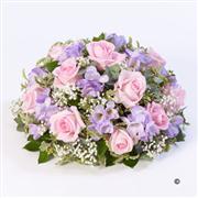 Rose and Freesia Posy In Pink and Lilac - 12 Inches