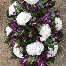 Hydrangea &amp; Orchid Casket Spray